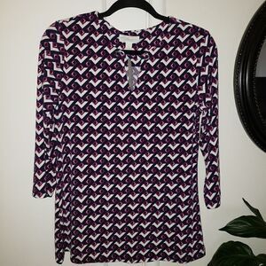 Magnolia Grace Three Quarter Sleeve V-Neck Blouse